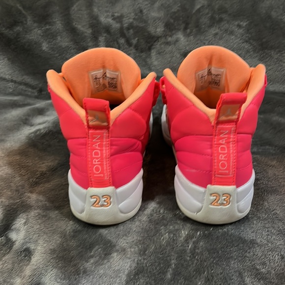 Jordan Retro XII Sunrise (GS) Sz 4Youth 4Y # 510815-601 Racer Pink/Hot Punch/Wht - Picture 4 of 6